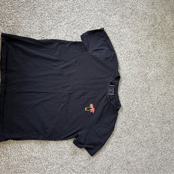 Denim & Flower LA black short sleeve. Palm trees. Size large. Beach. 100% cotton - Picture 3 of 8